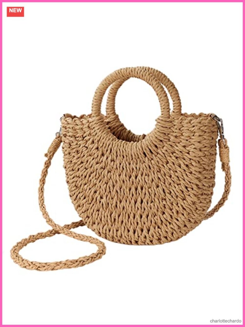 Straw Beach Bag Woven Crossbody Shoulder Bag Satchel Summer Top Handle Purse